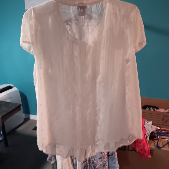 Sheer White Blouse by Express - Picture 4 of 4